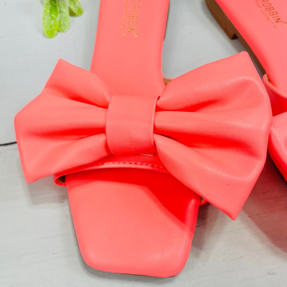 NEW Cape Robbin Pink JuJu Sandals Slides with Bow-SZ 6 - Picture 4 of 7